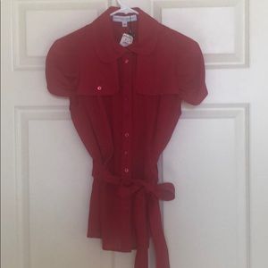 NWT Carolina Herrera Silk Safari Shirt